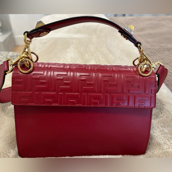 Fendi Kan I Bag Zucca Embossed Leather Medium - Picture 2 of 7